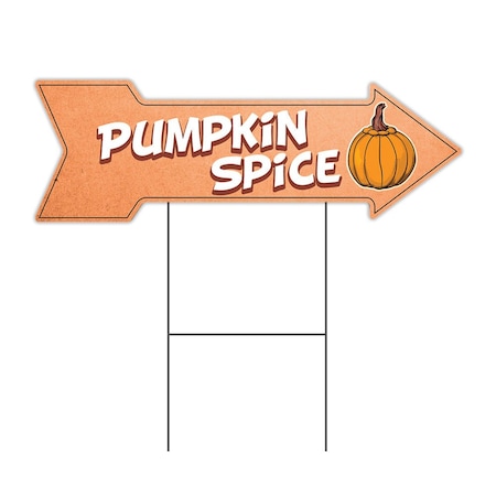 Signmission Pumpkin Spice Arrow Yard Sign Funny Home Decor 30in Wide C-ARROW10-DS-999657
